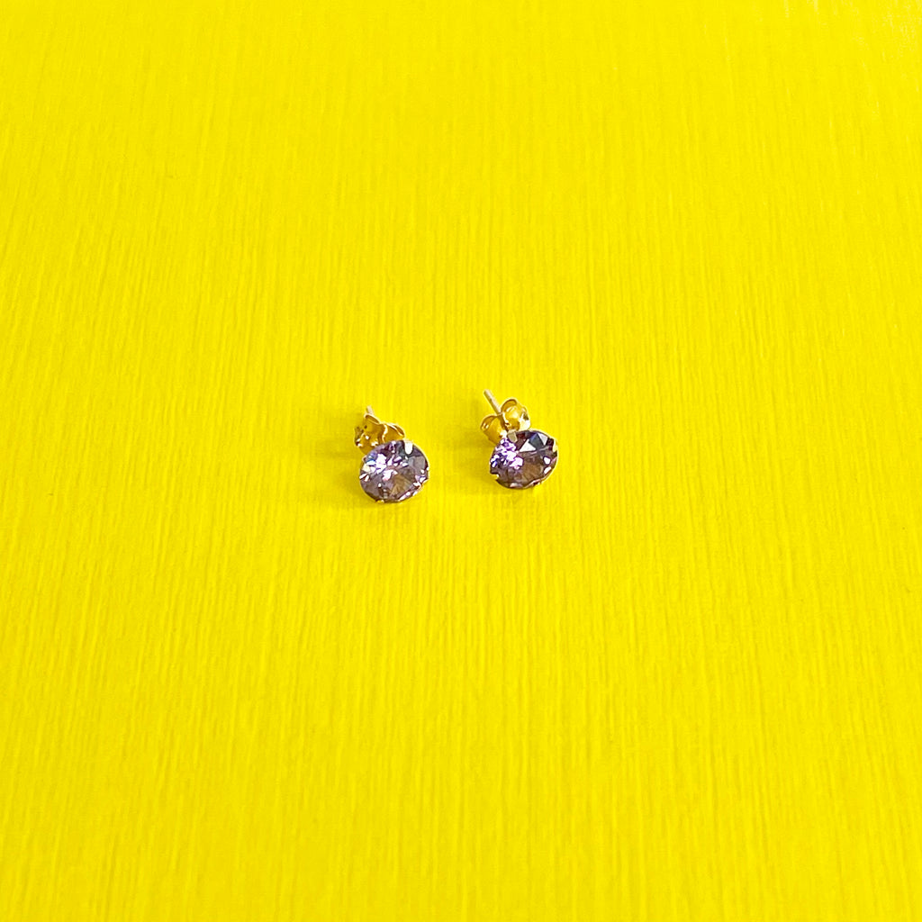 Amethyst Stud Earrings: February Birthstone 14k Gold Jewelry