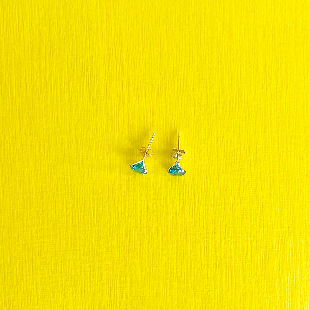 Blue Topaz Stud Earrings: December Birthstone 14k Gold Jewelry