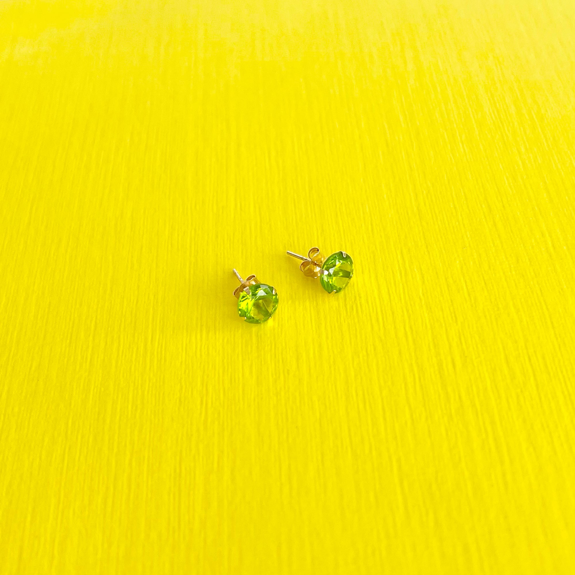 Peridot Stud Earrings: August Birthstone 14k Gold Jewelry