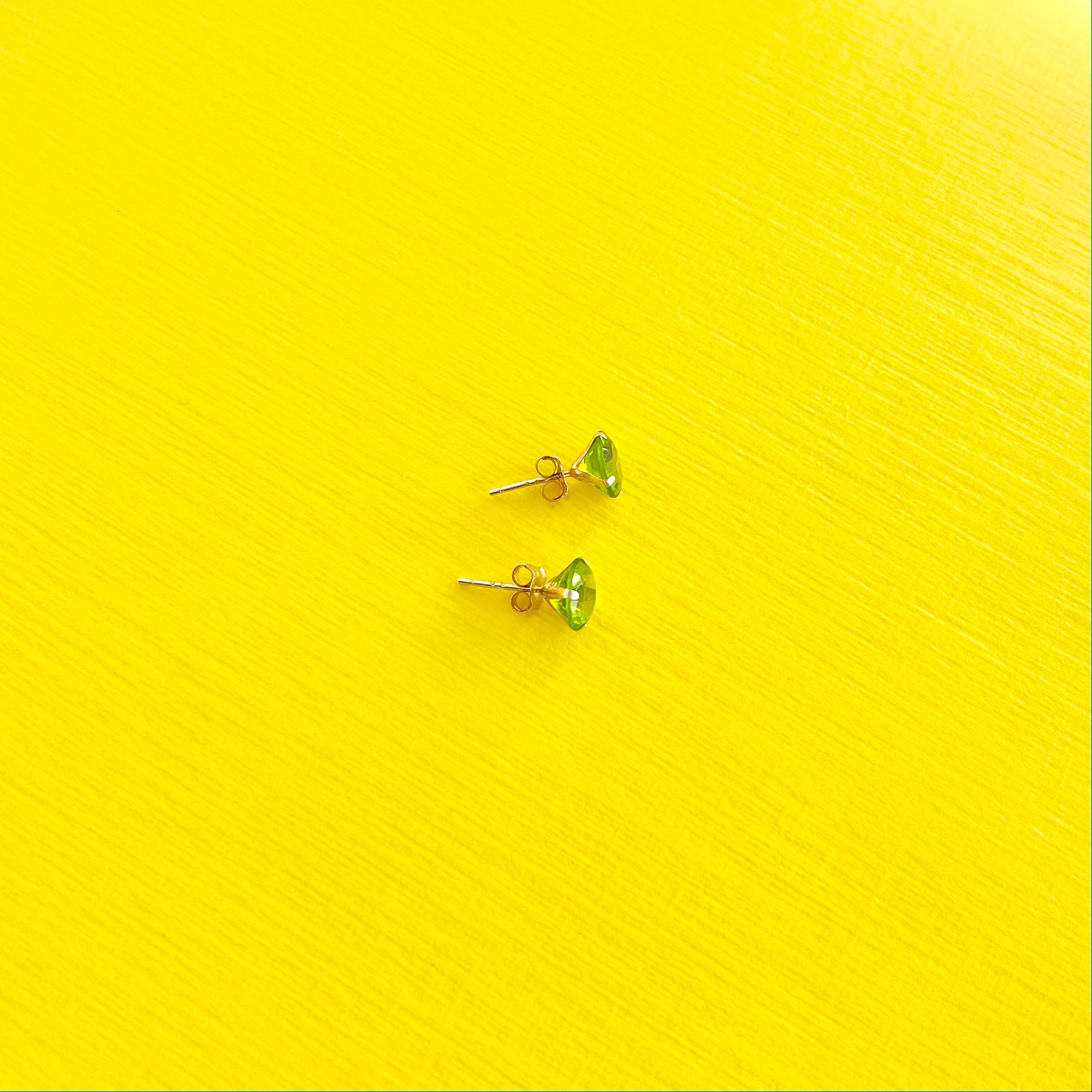 Peridot Stud Earrings: August Birthstone 14k Gold Jewelry