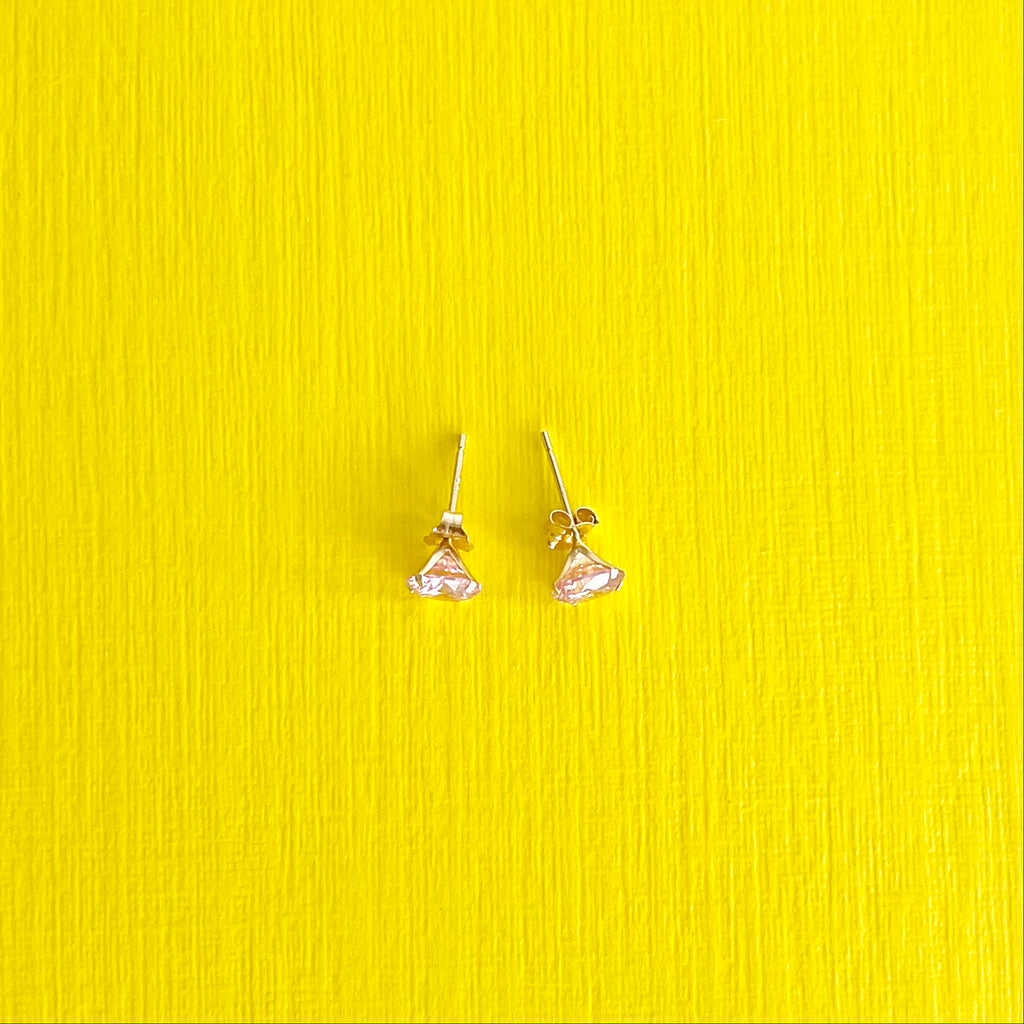 Tourmaline Rose Stud Earrings: October Birthstone 14k Gold Jewelry